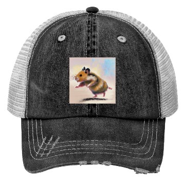 Discover Running away hamster Trucker Hats