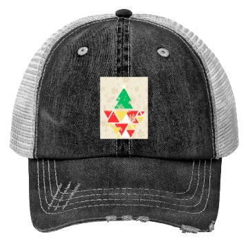 Discover Geometric Christmas Tree Trucker Hats