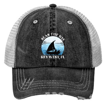 Discover Sunshine-State Florida SEAS DAY KEY-WEST, FL Trucker Hats