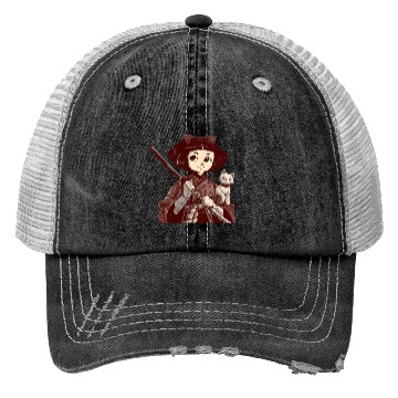 Discover Chibi Samurai Warrior Cat Companion & Blossoms Trucker Hats
