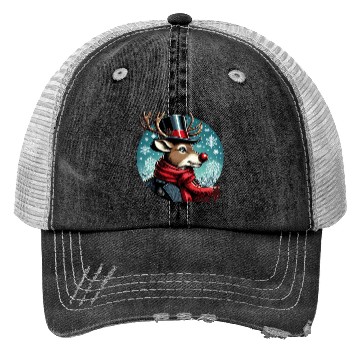 Discover Vintage Red-Nosed Reindeer: Perfect For Christmas Trucker Hats