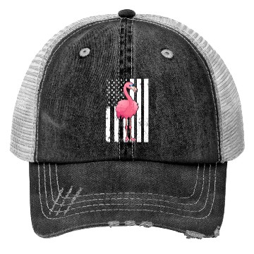 Discover Flamingo US Flag Flamingo Bird Trucker Hats
