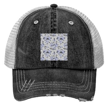 Discover Elegant Blue Christmas Pattern Trucker Hats