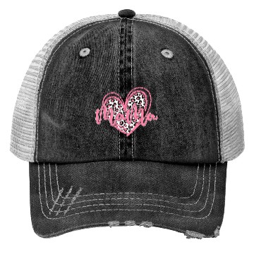 Discover Heart Mama Valentines Pink Leopard Trucker Hats