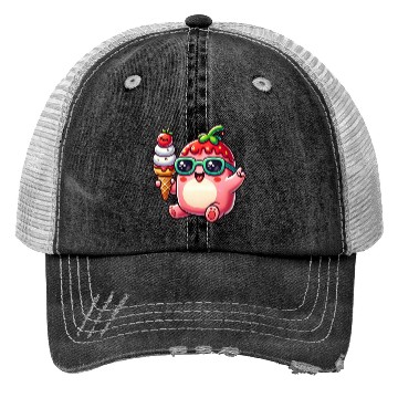 Discover Ice Cream Strawberry Chill Trucker Hats