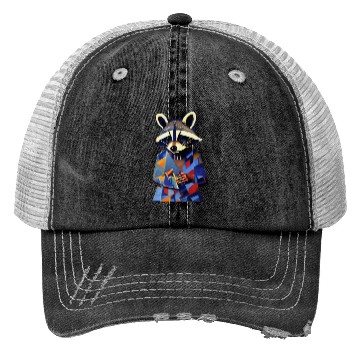 Discover Raccoon businessman Trucker Hats