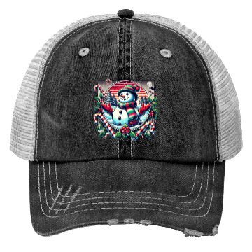 Discover 80s Christmas Snowman Delight Trucker Hats