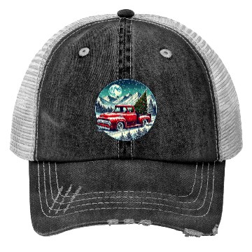 Discover Christmas Truck Adventure Trucker Hats