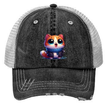 Discover My cute cat in winter Trucker Hats