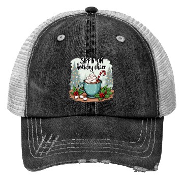 Discover Sippin' On Holiday Cheer Hot Cocoa Trucker Hats