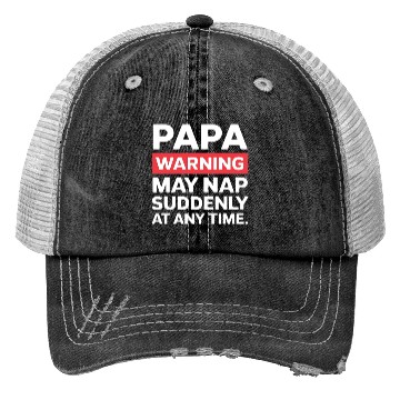 Discover Papa Warning May Nap Funny Dad Present Casual Wear Trucker Hats
