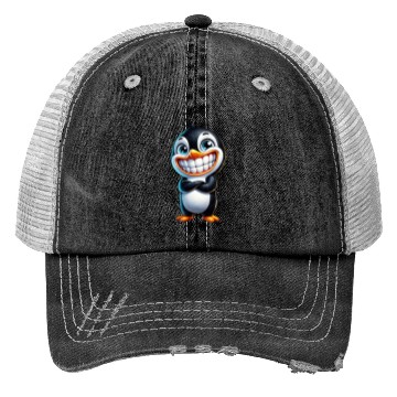 Discover Cute Grinning Penguin Cartoon Trucker Hats