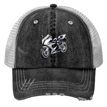 Discover Futuristic motorcycle in geometric design Trucker Hats