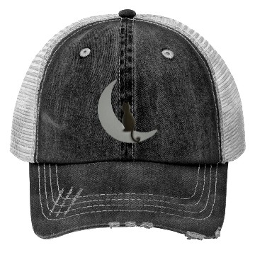 Discover Moon and Cat Night Trucker Hats