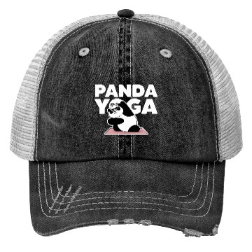 Discover funny panda yoga Trucker Hats