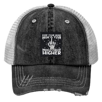 Discover Middle Finger Higher Trucker Hats