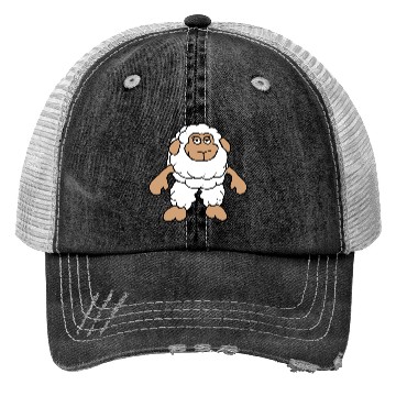 Discover Sheep Standing Cool Bored Tired Cartoon Comic Cute Trucker Hats