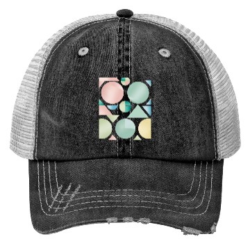 Discover Pastel Geometric Abstract Design Trucker Hats