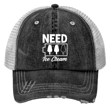 Discover Need Ice Cream Battery Ice Cream Lover Trucker Hats