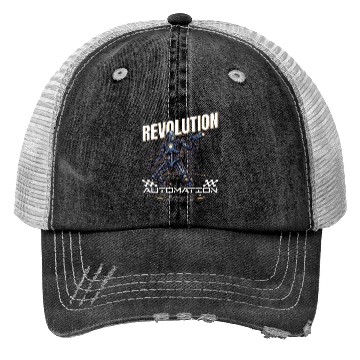 Discover Editable AI Robot Sci fi Cyborg Trucker Hats