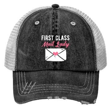 Discover First Class Mail Lady Postal Worker Post Woman Trucker Hats