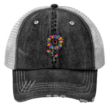 Discover Rainbow Sunflower Love Is Love LGBT Pride Trucker Hats