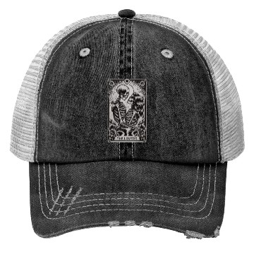 Discover The Lovers Skeletons Gothic Tarot Card Style Trucker Hats