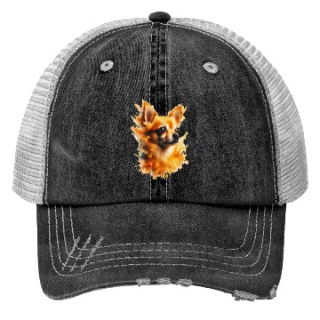 Discover Chihuahua splash portrait Trucker Hats