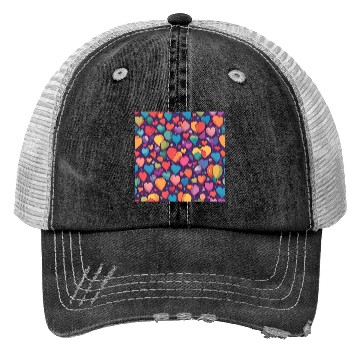 Discover Hearts and balloon design in multiple colors Trucker Hats