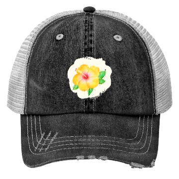 Discover Yellow and white flower Trucker Hats