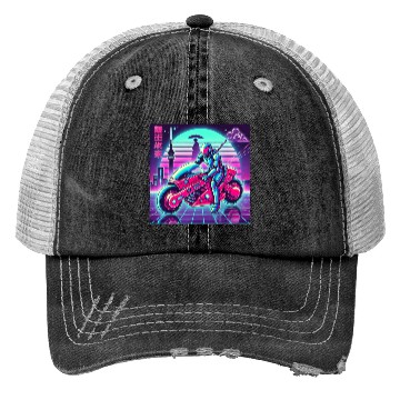 Discover Cyberpunk Neon Rider Trucker Hats