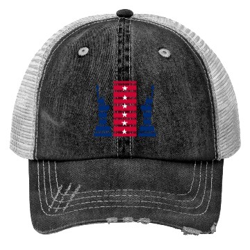 Discover Stylized Statue of Liberty Graphic Design Trucker Hats