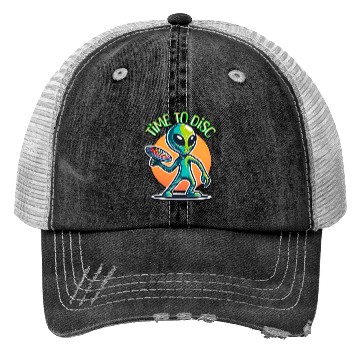 Discover Alien Disc Golf | Retro Extraterrestrial Trucker Hats