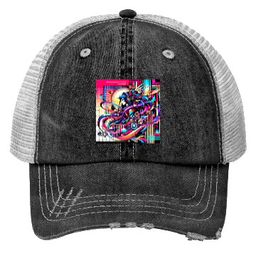 Discover "Cyberpunk Anime Vibes" Trucker Hats