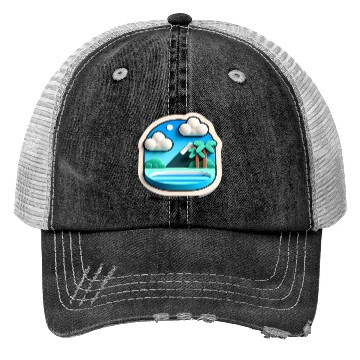 Discover Blue sky with cloud Trucker Hats