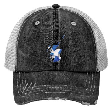Discover Scotland Flag in Scotland Map EN Trucker Hats