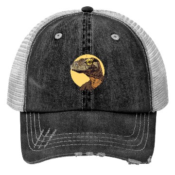 Discover Realistic Komodo Dragon Portrait Trucker Hats