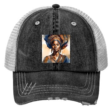 Discover African Woman Portrait E Trucker Hats