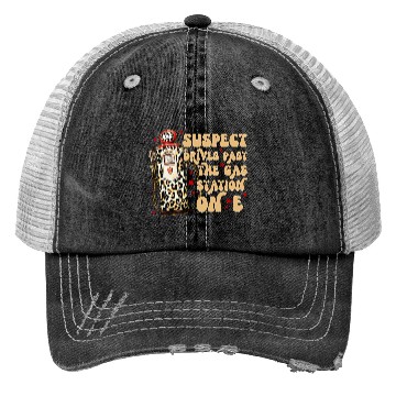 Discover Funny Gas Station Leopard Print Design Trucker Hats