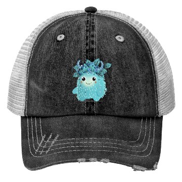 Discover Cute Blueberry Monster - Fruity and Playful Trucker Hats