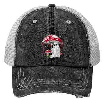 Discover Cottagecore Halloween Ghost Mushroom Spooky Trucker Hats
