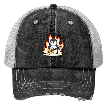 Discover Music Guitar Penguin Trucker Hats