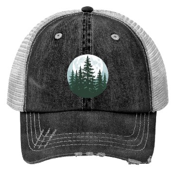 Discover Trees Wildlife Nature Forest Silhouette Trucker Hats