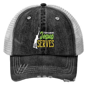 Discover Tennis Jesus Serves Inspirational Design Trucker Hats
