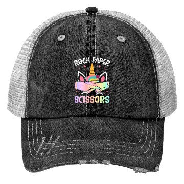 Discover Funny Lesbian Pride LGBTQ Rock Paper Scissors Trucker Hats