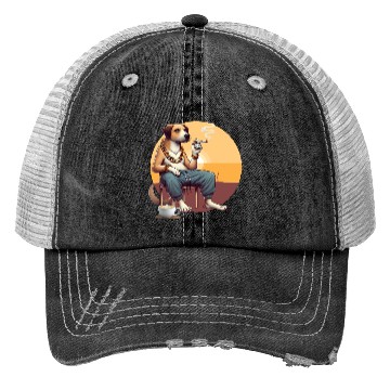 Discover The Gangster Dog Trucker Hats