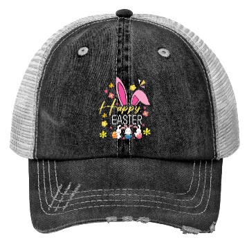 Discover Happy Easter Sayings Egg Bunny Trucker Hats