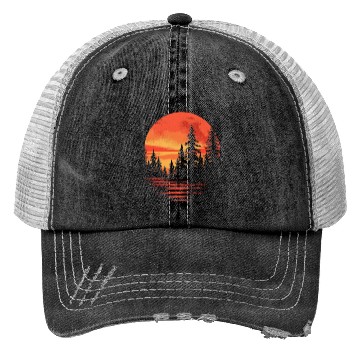 Discover Serene Forest Sunset Trucker Hats