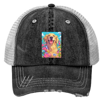 Discover Super cute Golden Retriever Trucker Hats