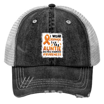 Discover For Aunt Multiple Sclerosis Awareness Month Orange Trucker Hats